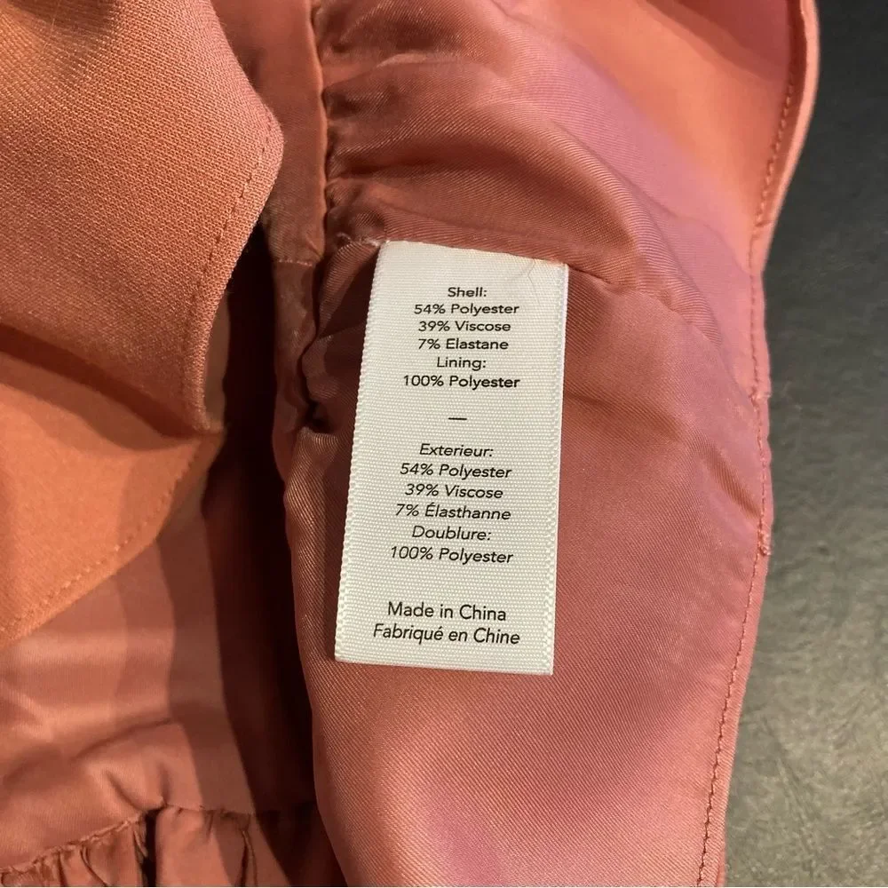 Elizabeth and James Peplum Crop Top Structured Medium Dusty Rose